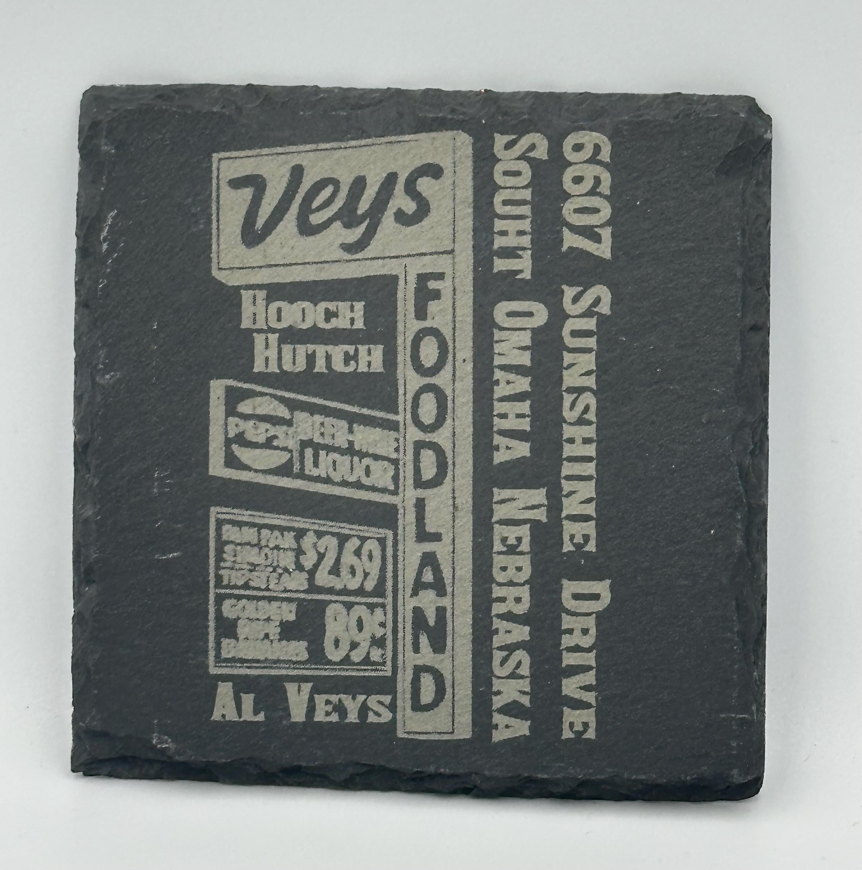 Veys Foodland Square Slate Coaster