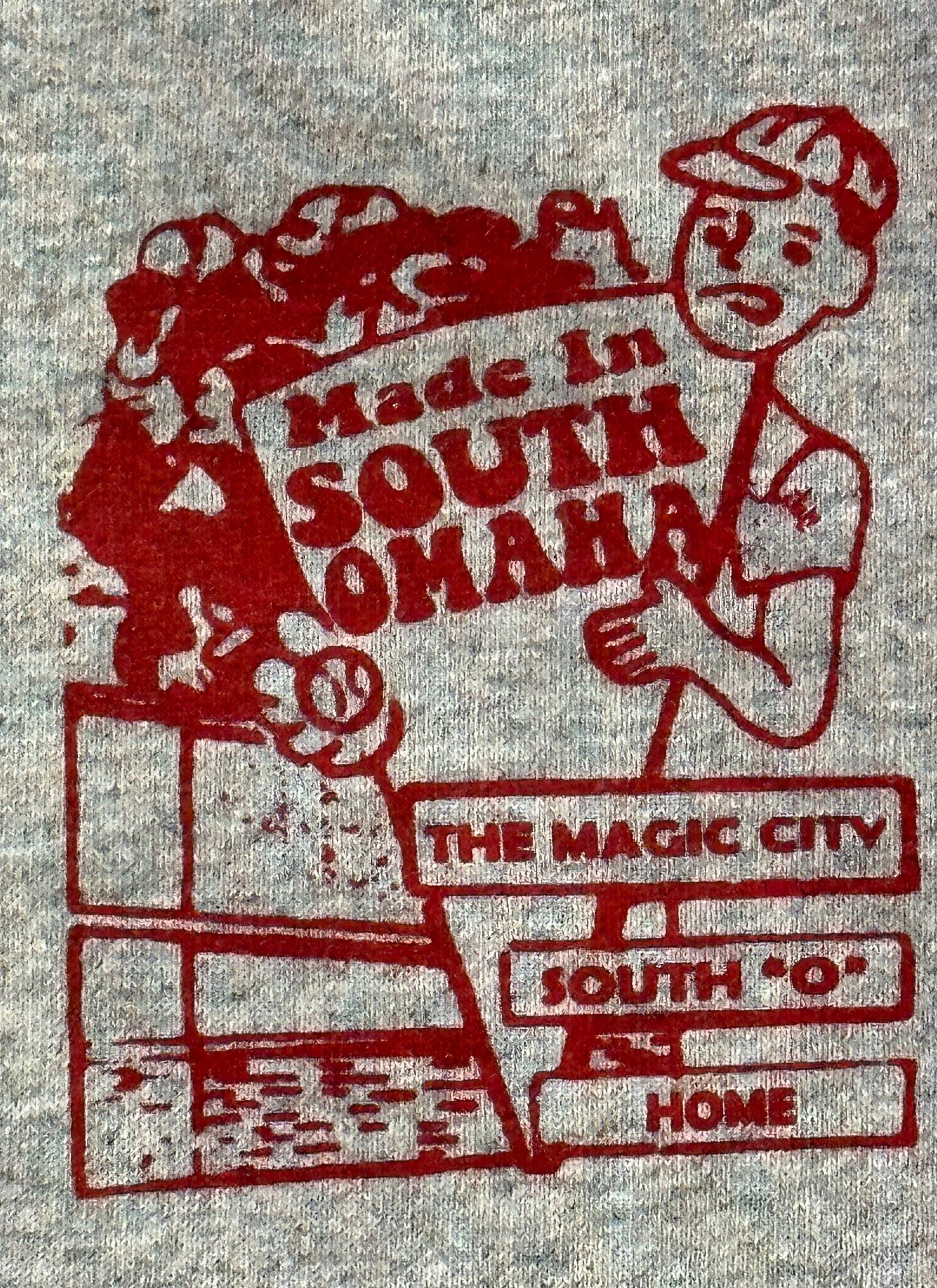 SIgns of Our Time - Made In South Omaha T-Shirt (Grey/Red)