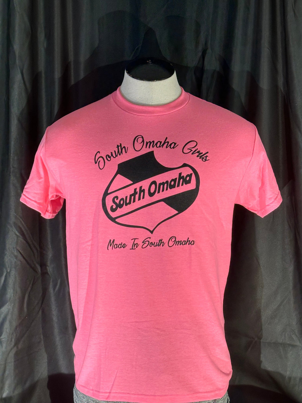 South Omaha Girls Shield Shirt Pink