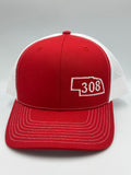 Nebraska 308 Trucker Hat Red