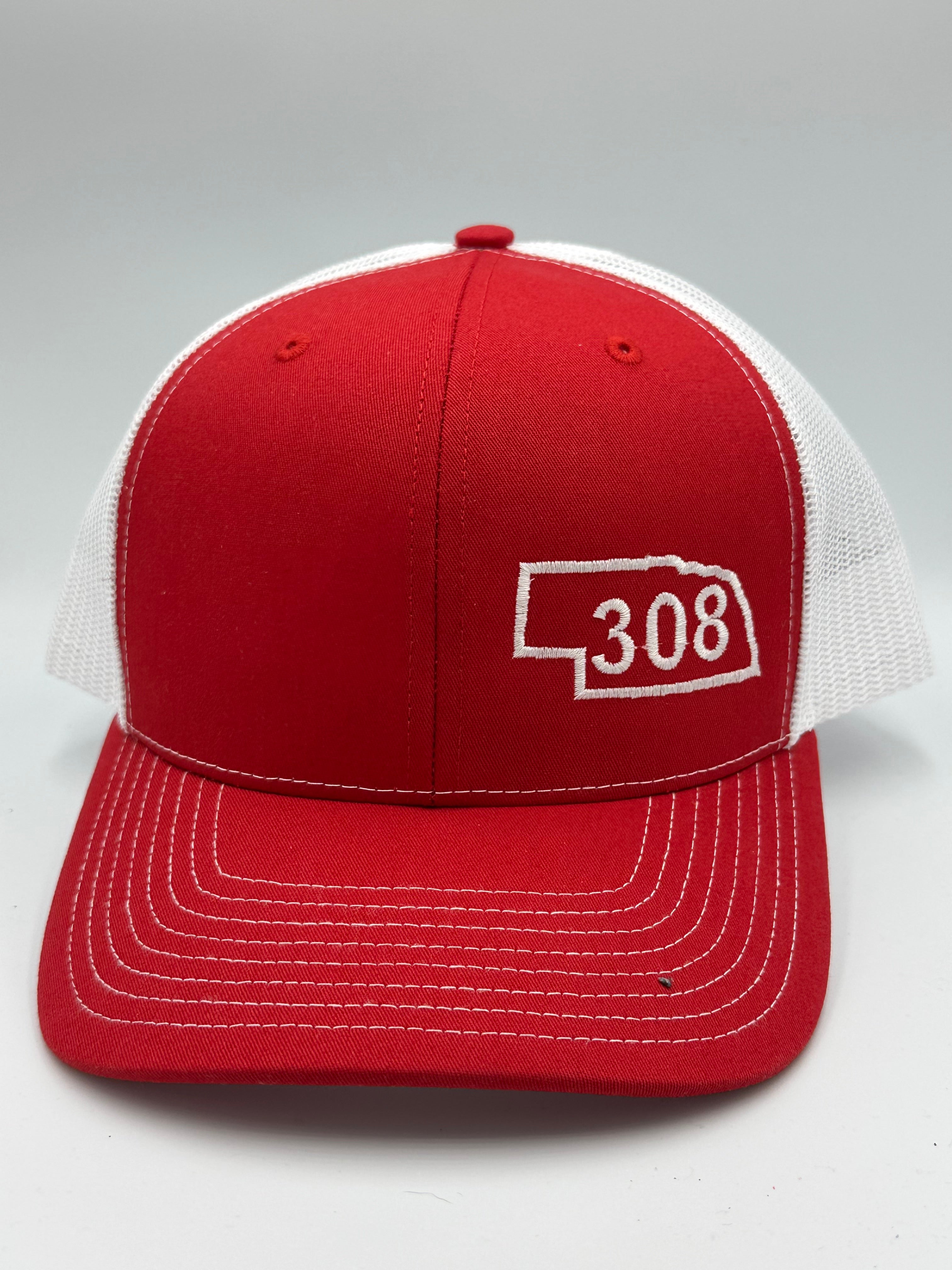 Nebraska 308 Trucker Hat Red