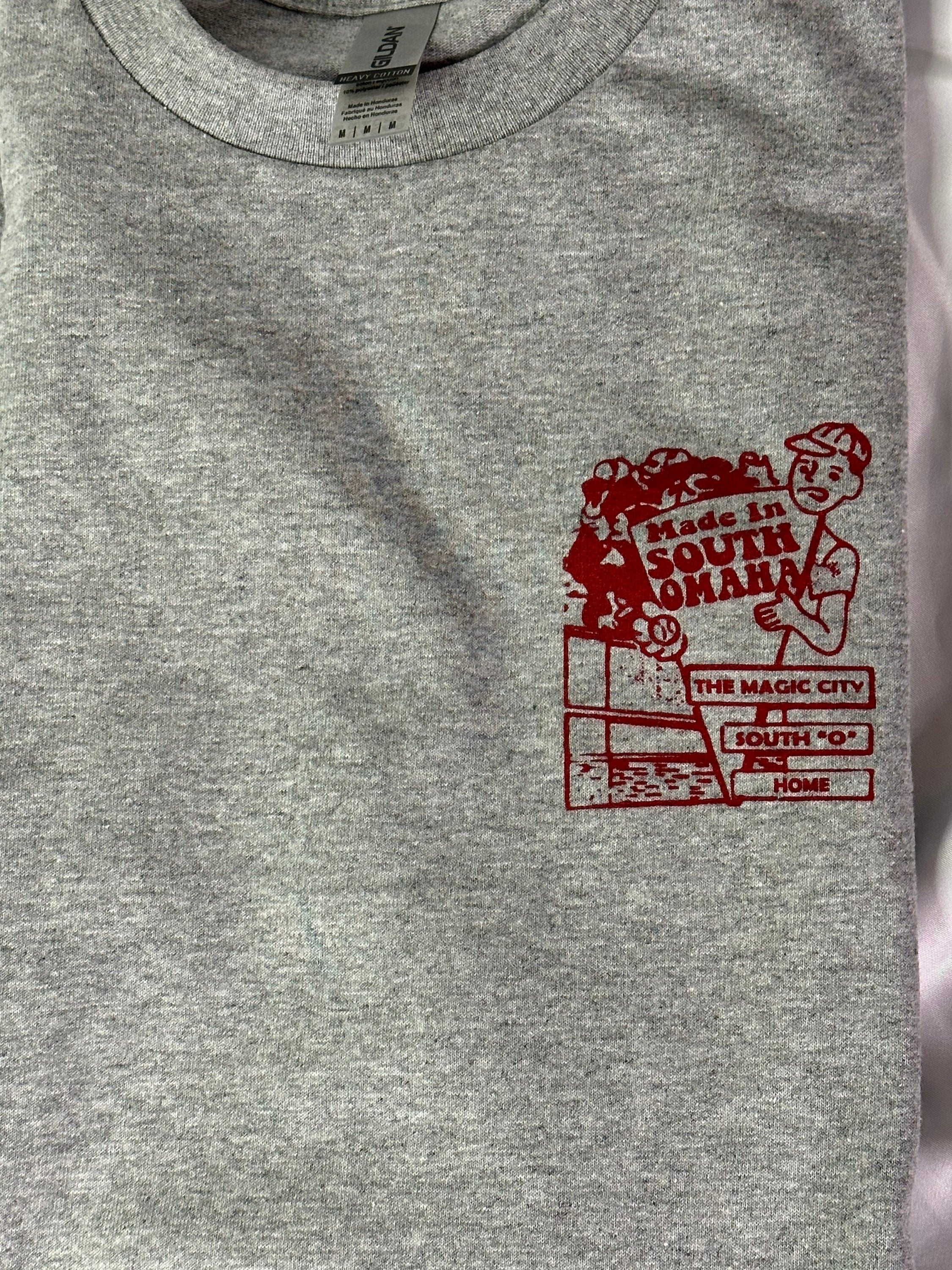 SIgns of Our Time - Made In South Omaha T-Shirt (Grey/Red)