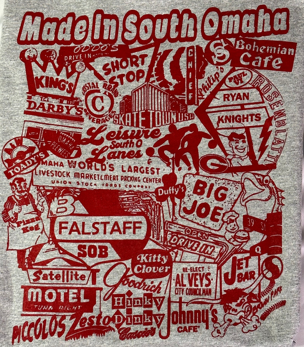 SIgns of Our Time - Made In South Omaha T-Shirt (Grey/Red)