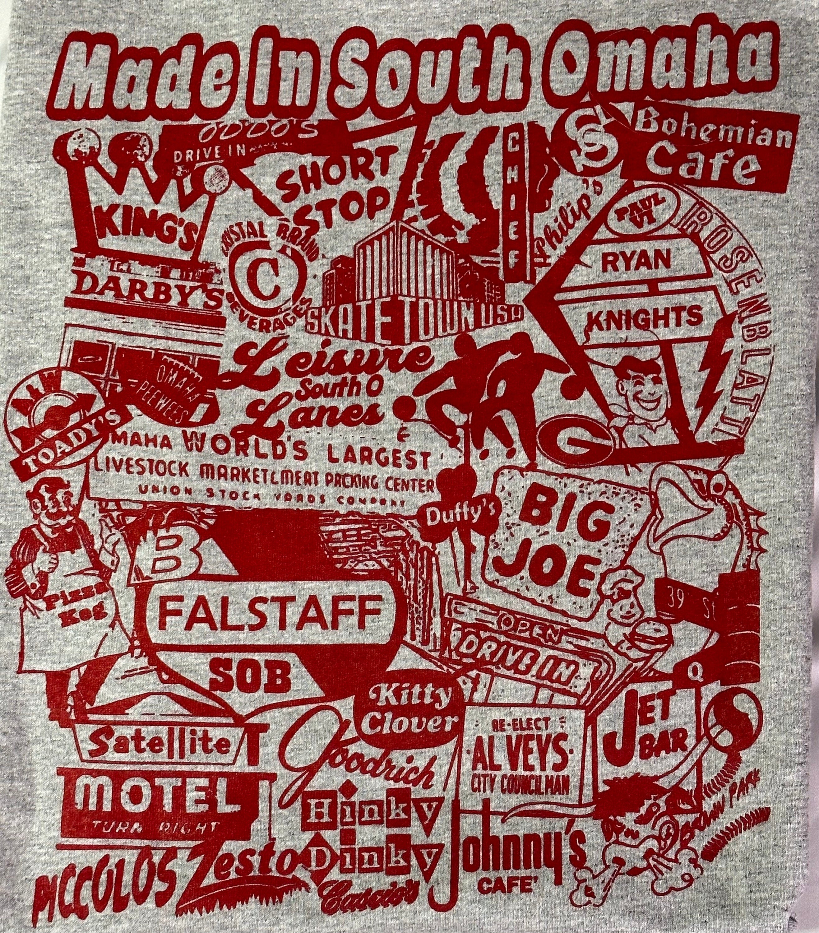 SIgns of Our Time - Made In South Omaha T-Shirt (Grey/Red)