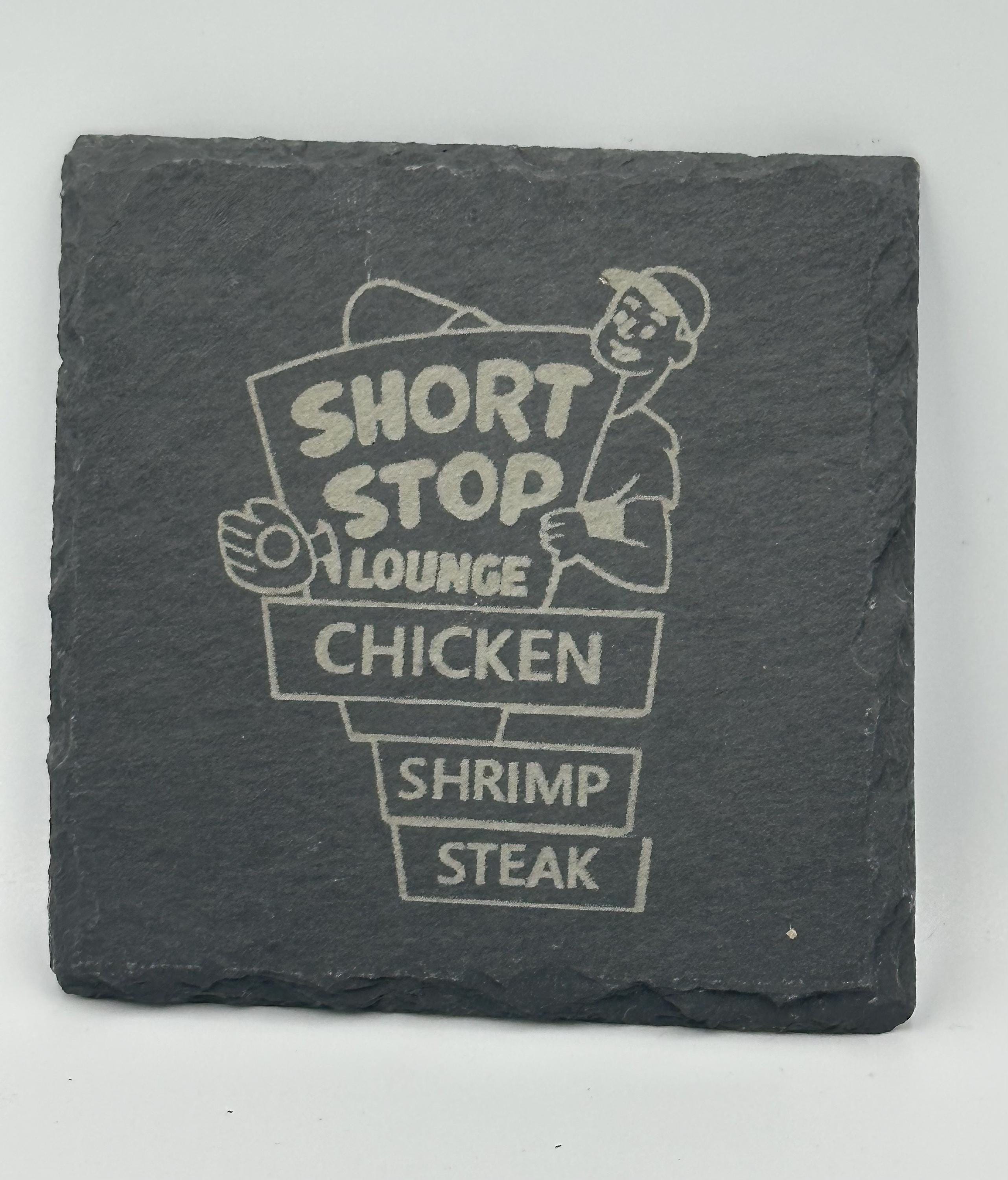 Short Stop Square Slate Coaster