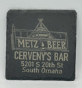 Cerveny’s Bar Square Slate Coaster