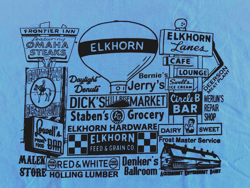Elkhorn Memories T-Shirt: Columbia Blue, Heavy Cotton
