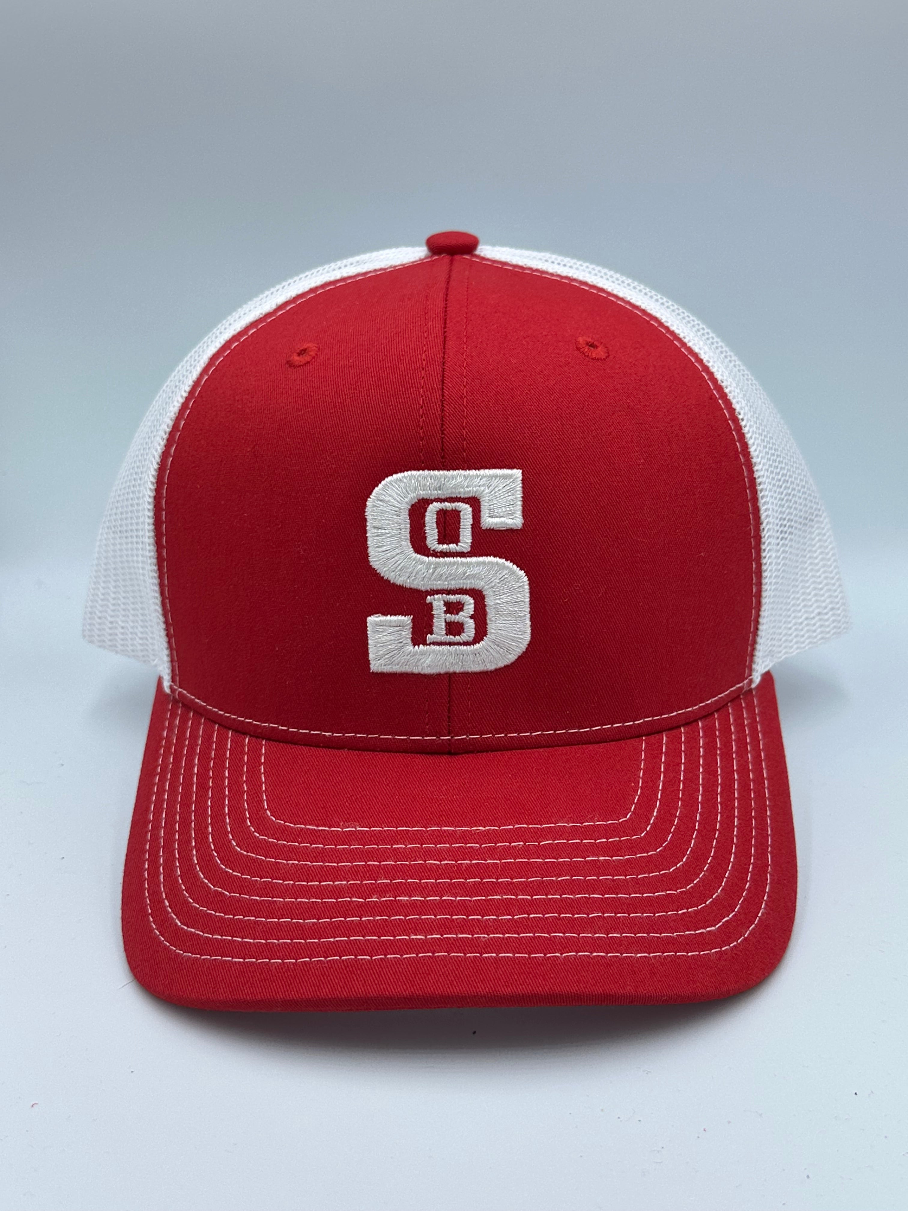 SOB Stacked Red & White Cap