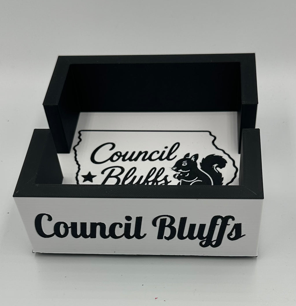 Council Bluffs Black Squirrel Coaster Caddy