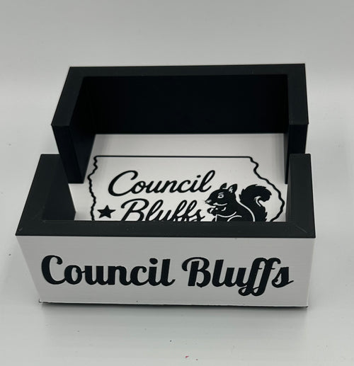 Council Bluffs Black Squirrel Coaster Caddy