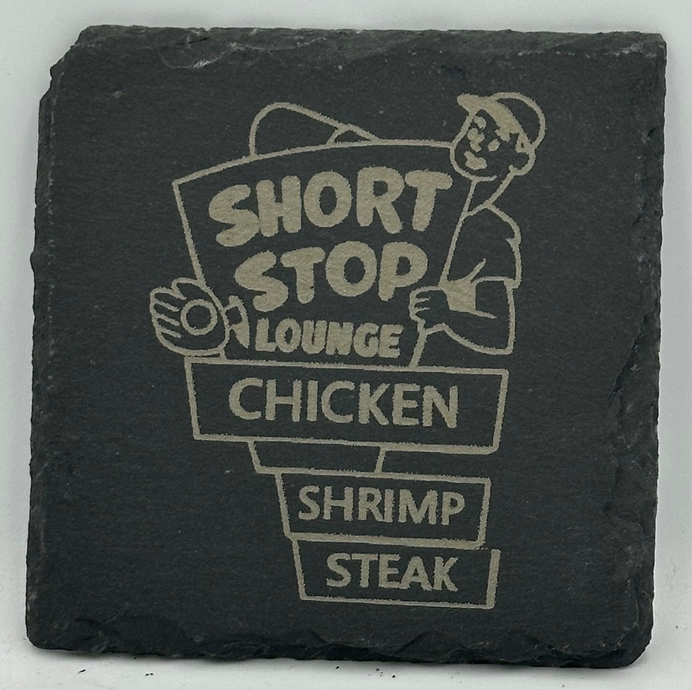 Short Stop Square Slate Coaster