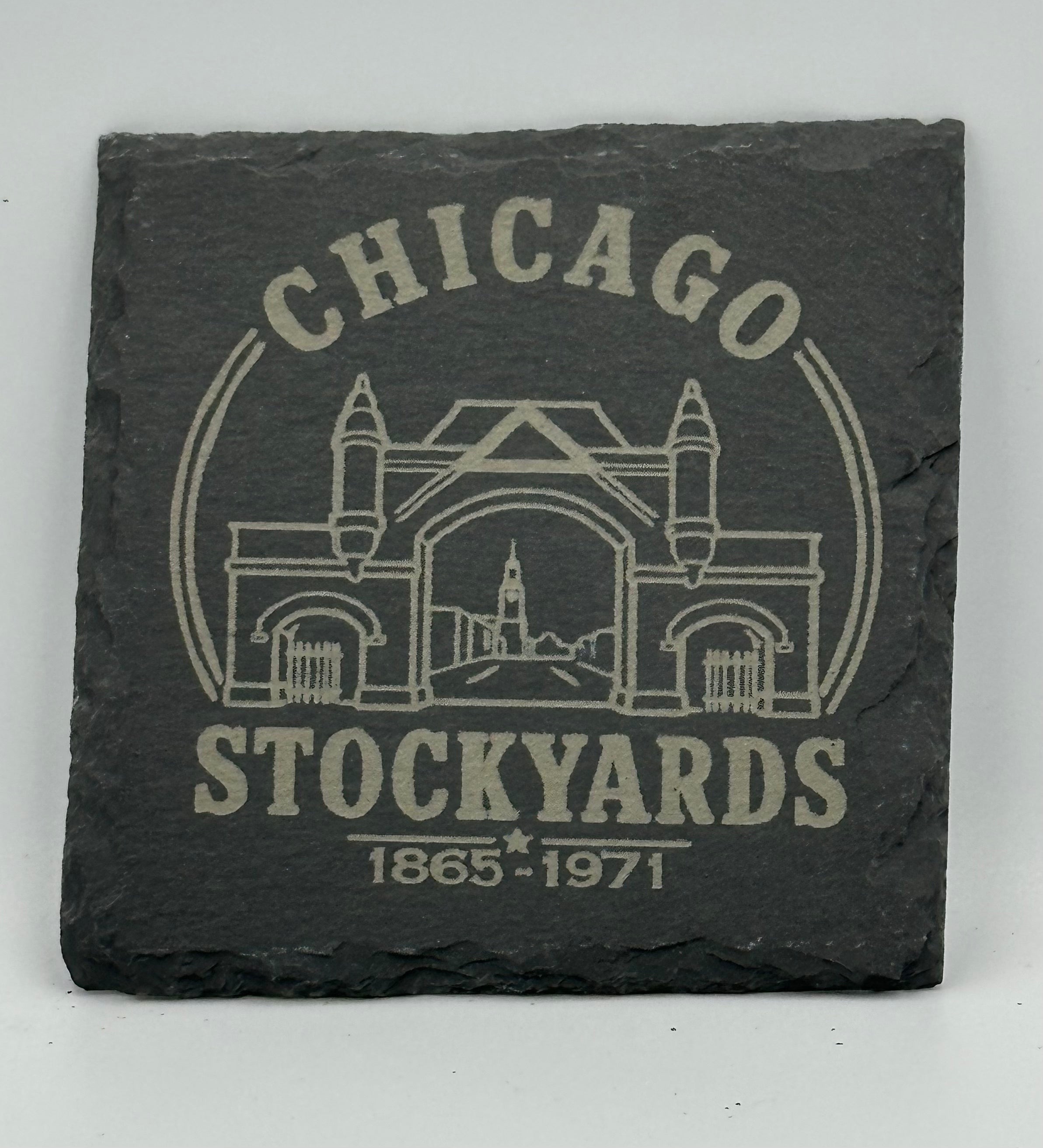 Chicago Stockyards Slate Square Coaster