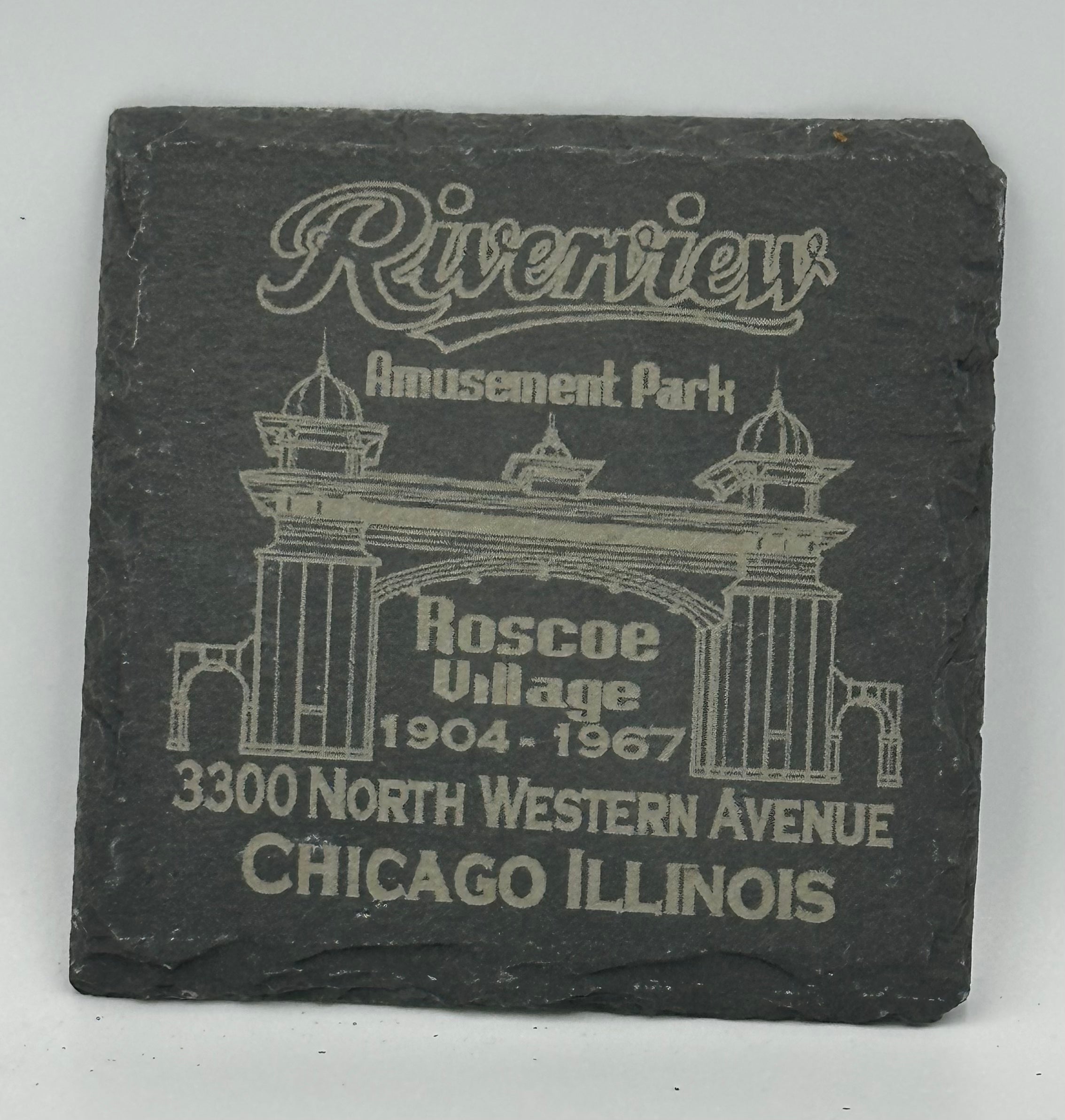 Riverview Amusement Park Slate Square Coaster