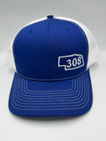 Nebraska 308 Trucker Hat Blue