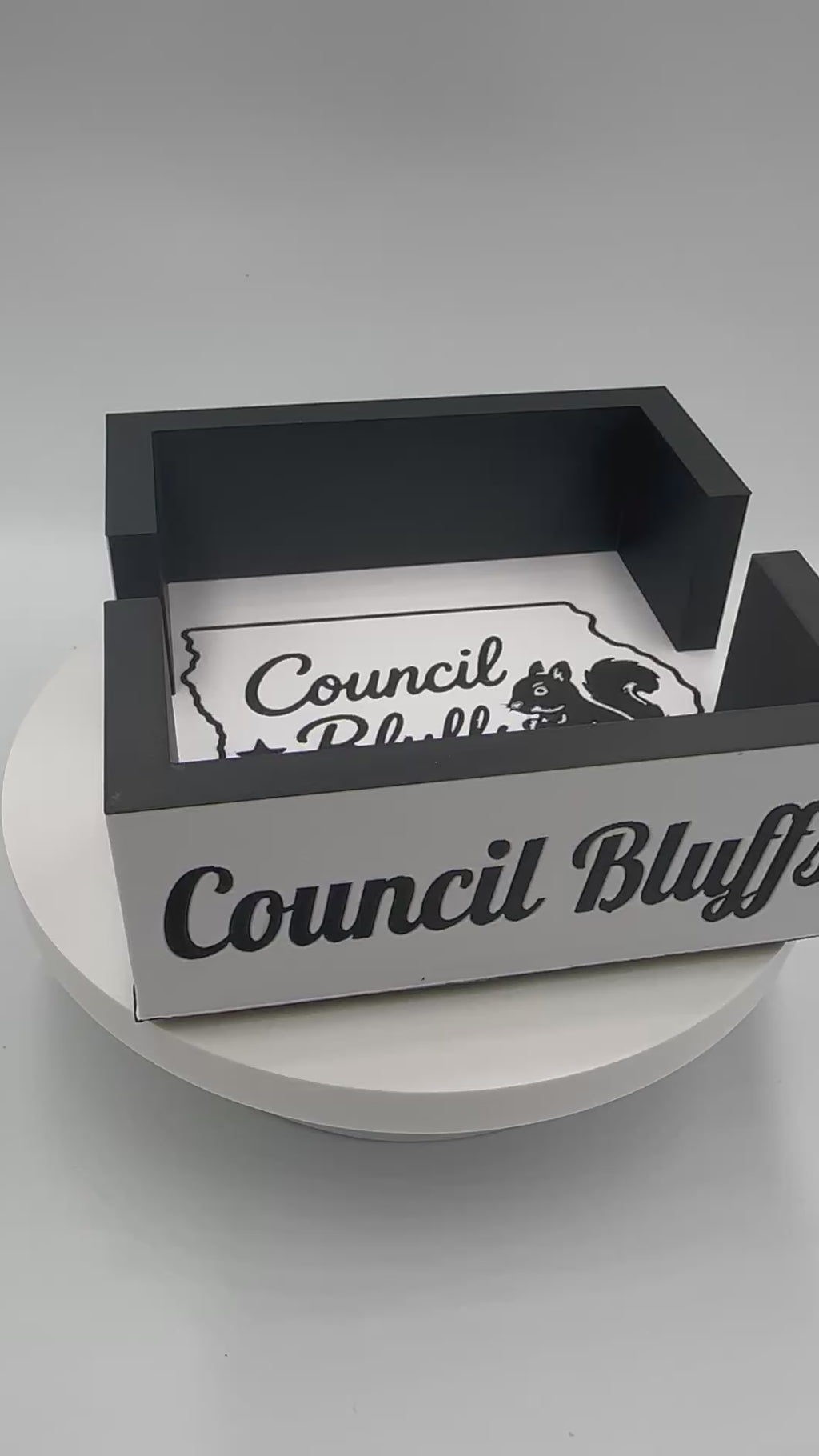 Council Bluffs Black Squirrel Coaster Caddy